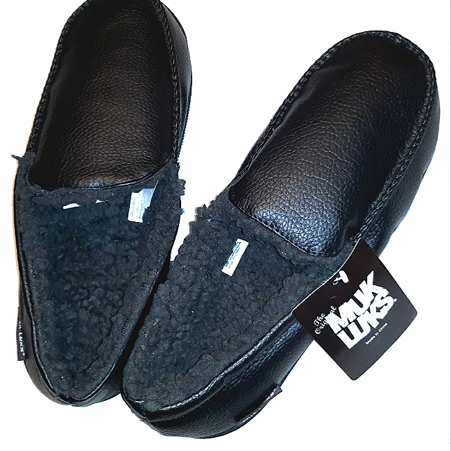 Nwt Men's Muk Luks Slip On Moccasins House Shoes